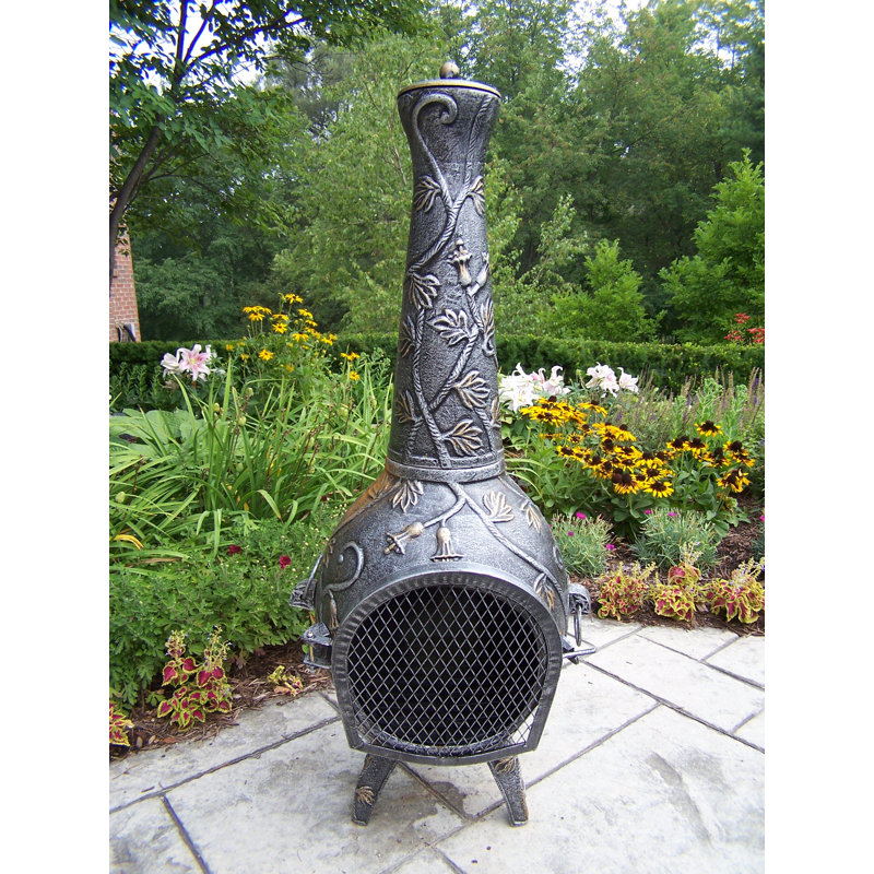 Oakland Living Leaf Cast Iron Wood Burning Chiminea Wayfair